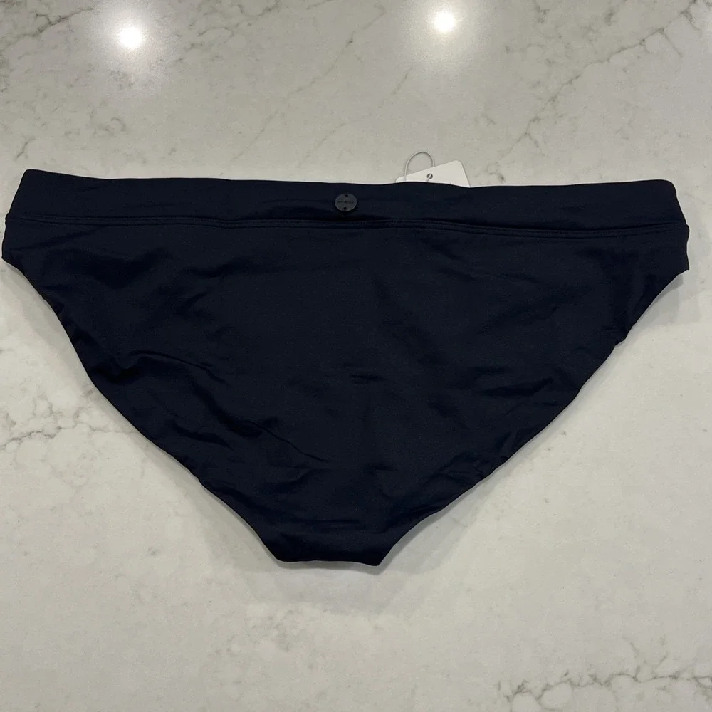 Prana NEW Summer Wave Black Bikini‎ Swim Mid-Rise Bottoms Size XL UPF Beach